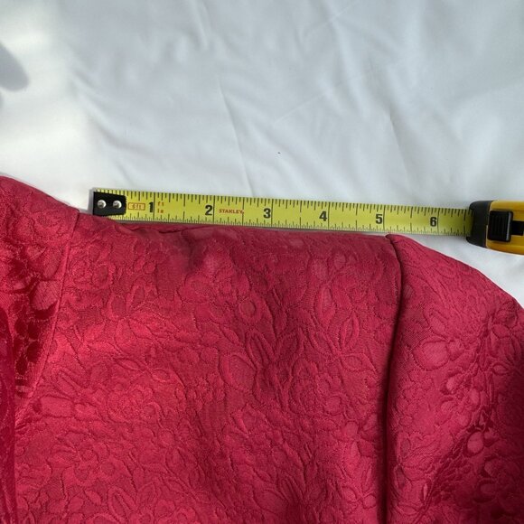 Chapter One Women’s Red Floral Damask Long Overcoat Size 10 - Picture 8 of 16